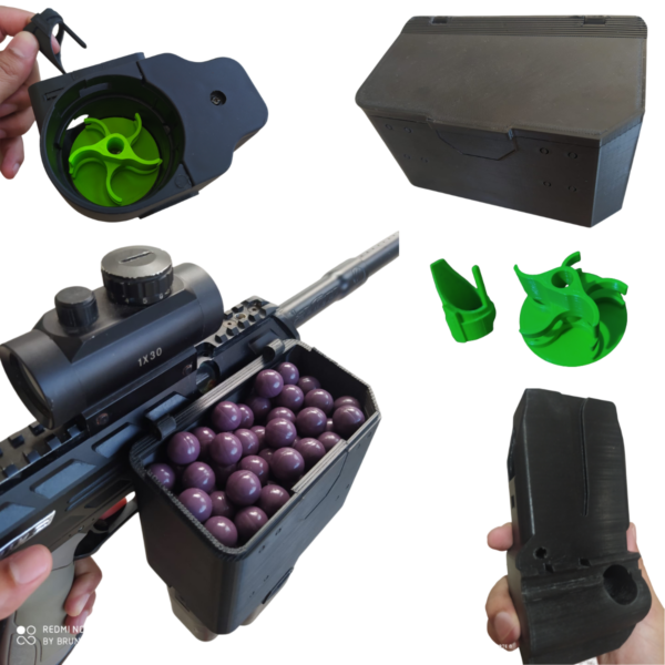 Box Mag 3d De 150 Bolinhas Para Dye Dam E Ripclip Paintball